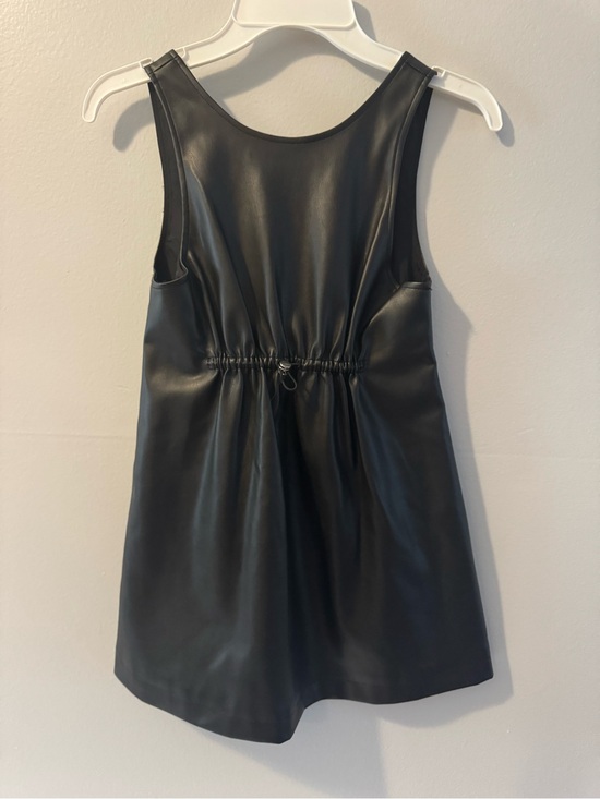 Zara Other - Zara Black Faux-Leather Drawstring Mini Dress
